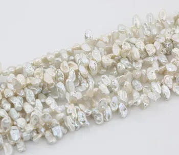 

wholesale 5strands Real 8-9mm baroque keshi white pearl strands loose beads women lady jewelry DIY