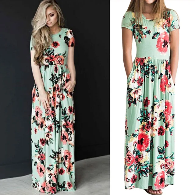 Summer Mommy and Me Matching Floral Dresses for Mothers and Daughters