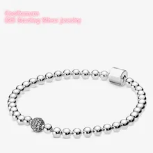 Оригинальные 925 пробы серебряные ювелирные изделия бусины& браслет паве Подходит европейский стиль подвески и бусы