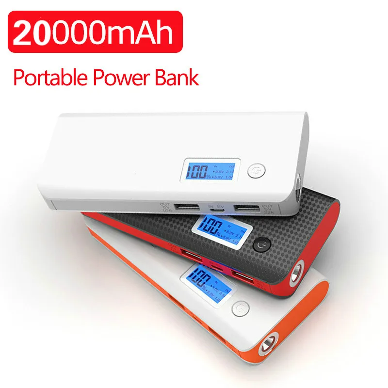 Новинка 2020 внешний аккумулятор на 20000 мАч с двумя USB портами портативное зарядное
