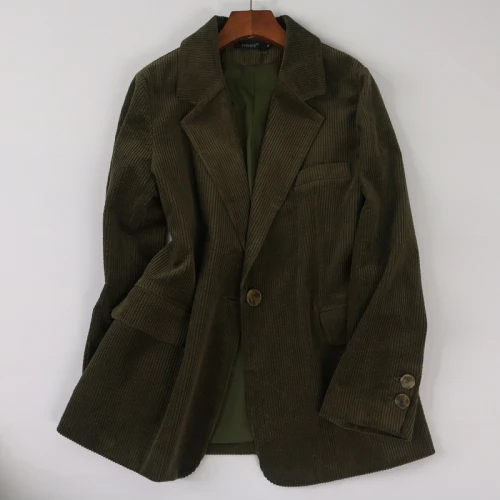2 Винтажный вельветовый Блейзер, офисный женский свободный вельветовый костюм, женские блейзеры и куртки, повседневный пиджак, Женское пальто, Блейзер, feminino - Цвет: 2