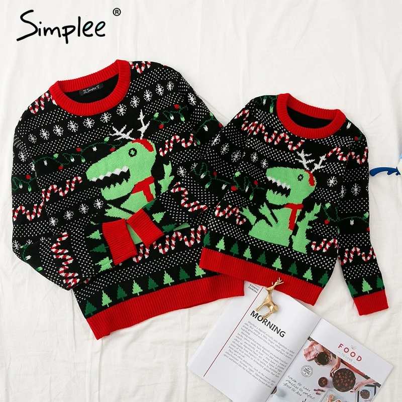 Одинаковые комплекты для семьи Рождественский вязаный свитер Рождественский Дед Мороз Санта мать дочь сын Рождество год пуловер свитер