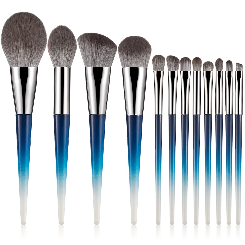 

OUBLDIOR 12pcs High Quality Makeup Brushes Set Large Loose Powder Foundation Highlight Contour EyeShadow Oblique Eyebrow Brush
