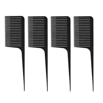 

4pcs Profession High Temperature Resistant Comb Tail Pro-hair Dyeing Comb Weaving Cutting Combs Hair Brush Highlighting Comb