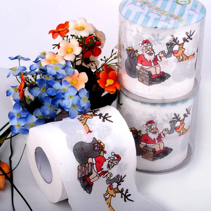 Personality 2 Rolls Soft Toilet Paper Color Printed Roll Paper Household Toilet With Core Tissue