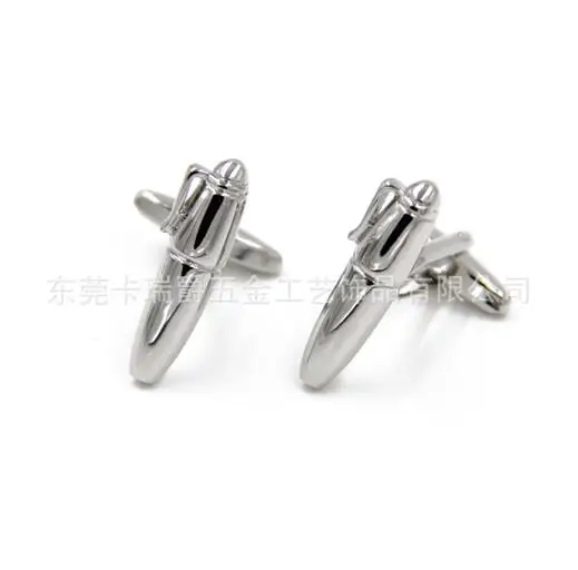 Silver 10 пар/лот Gunblack/серебряные запонки в виде ручки Медь двойной цвет покрытие Ручка Запонки мужские ювелирные изделия бизнес подарок - Окраска металла: Silver