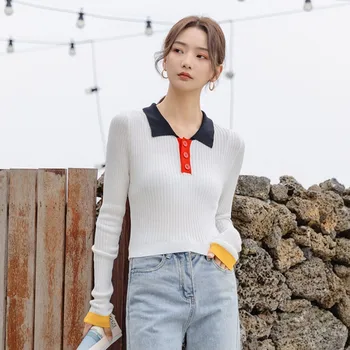 

Women's Sweaters Kawaii Ulzzang Preppy Candy Color Kawaii Pullover Female Harajuku Fall Jumpers