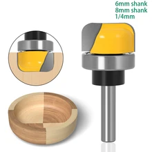 

1-1/8" Diameter Bowl Tray Router Bit Round Nose Milling Cutter with Bearing for Wood Woodworking - 8mm" 6mm 1/4" Shank