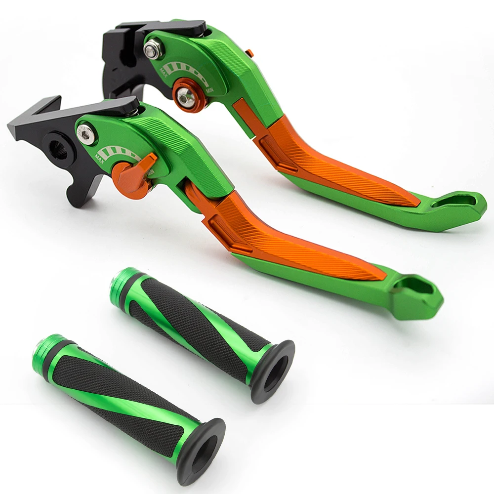 Green Lever-grips Для Suzuki GSXR600 GSXR 600 K7 2006-2010 CNC 3D Регулируемая Складная Выдвижная мотоциклетная Тормозная система сцепления Рычаги и ручки - Цвет: Green Lever-grips