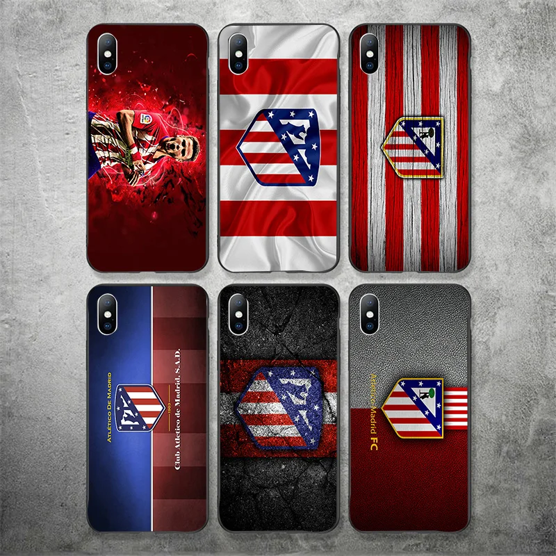 Чехол для телефона Saul для iphone, чехол Atletico Madrid FC DIY, черный мягкий чехол из ТПУ для iphone 11Pro X XR XS MAX 7 8 7plus 6 6S 5S SE 5