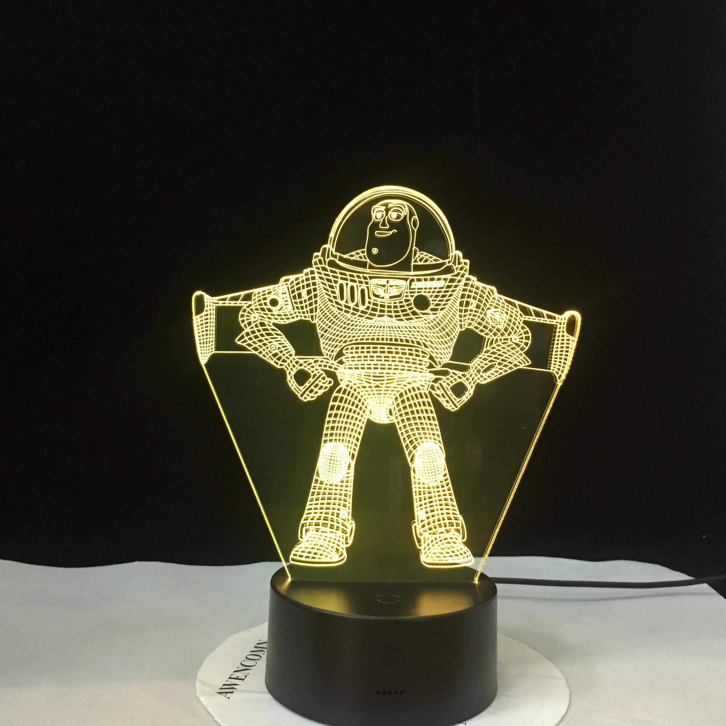 История с рисунком Базза Лайтера одежда для улицы; Светодиодный 3d-ночник настольная лампа RGB 7 цветов для мальчиков детские пижамы для мальчиков Игрушки, домашний декор на Рождество для малышей на день рождения, Новое поступление, подарок при покупке