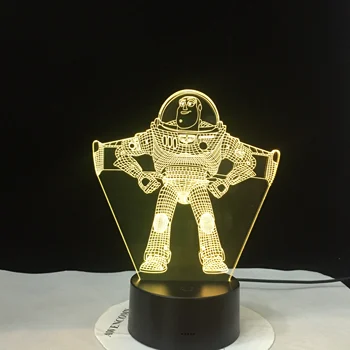 

Story Buzz Lightyear 3D LED Night Light Desk Lamp RGB 7 Color Boys Kids Boy Toys Home Decor Baby Christmas Birthday New Gift