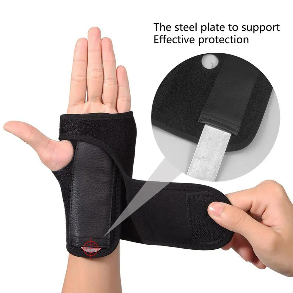 Профессиональный регулируемый браслет стальной наколенник с пластиной артрит Sprain Carpal тоннель шина обертывание протектор фиксированная поддержка