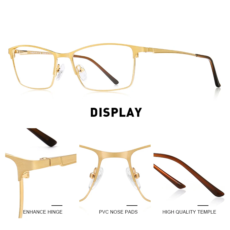 MERRYS, дизайн, сплав, оптические очки,, квадратные, близорукость, по рецепту, очки, оправа для мужчин, металлические очки, очки S2041