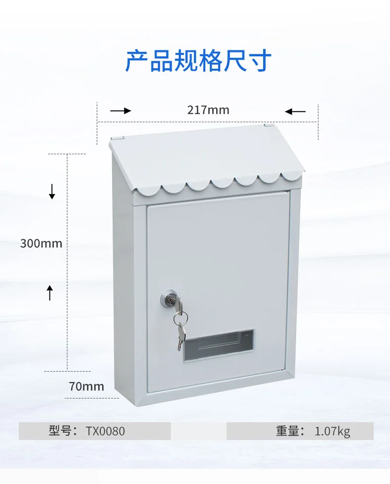 Description Picture 3 of itemOutdoor Lockable Metal Mailboxes Wall Mounted Mail Box Bucket Post Letter Boxwith Key For Home Garden Decoration  Supplies