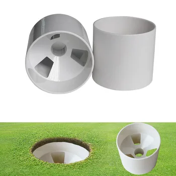 

2.7Cm Aperture Outdoor Golf Training Flagpole Hole Cup Golf Training Aids Three Holes White Plastic Golf Hole Cup