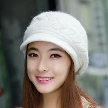 YELITE, новинка, Корейская версия, Вязанная женская кепка, Осень-зима, модная, кроличий мех, утолщенная, защита для ушей, сохраняет тепло, берет