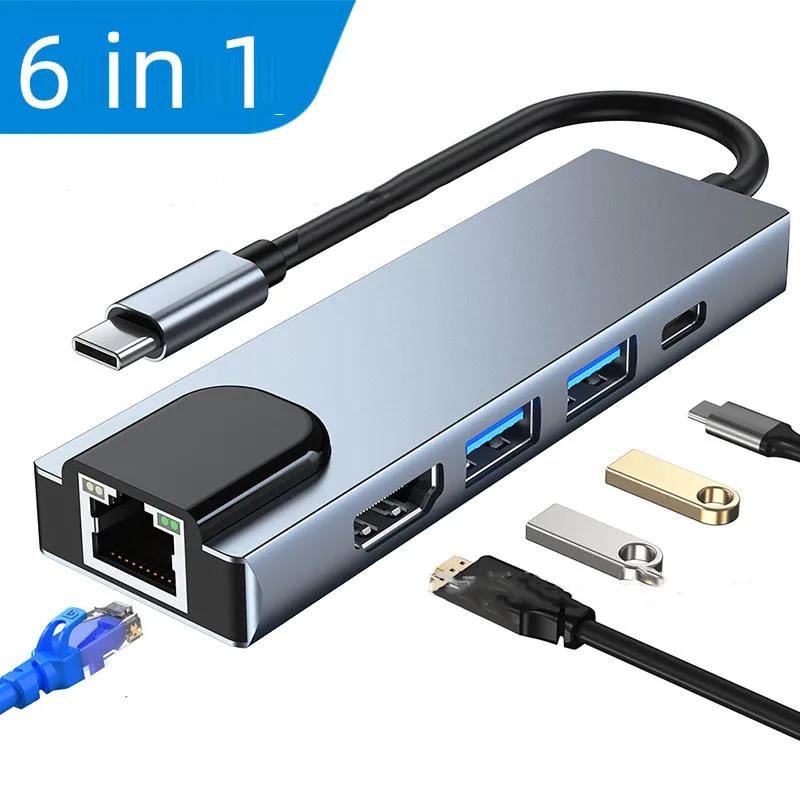 Mejor Compra Concentrador de red USB tipo C a Multi USB 3,0, adaptador HDMI para MacBook Pro, Huawei Mate 30 USB-C 3,1, Puerto divisor tipo C aKwjMWkjzxn