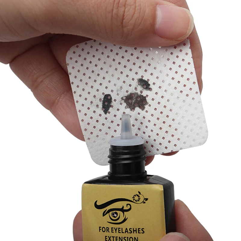 170PCS Hygienic Eyelash Extension Glue Remove soft Cotton Pad Glue Bottle Mouth Wipes Cleaning protect eyes