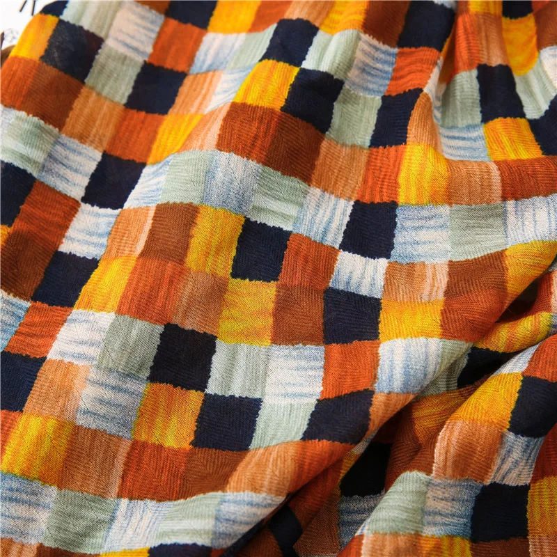 Дизайнер kyqiao хиджаб шарф Мори девушки осень зима Южная Корея Мода длинный шарф с принтом и кисточками кашне накидка шаль глушитель