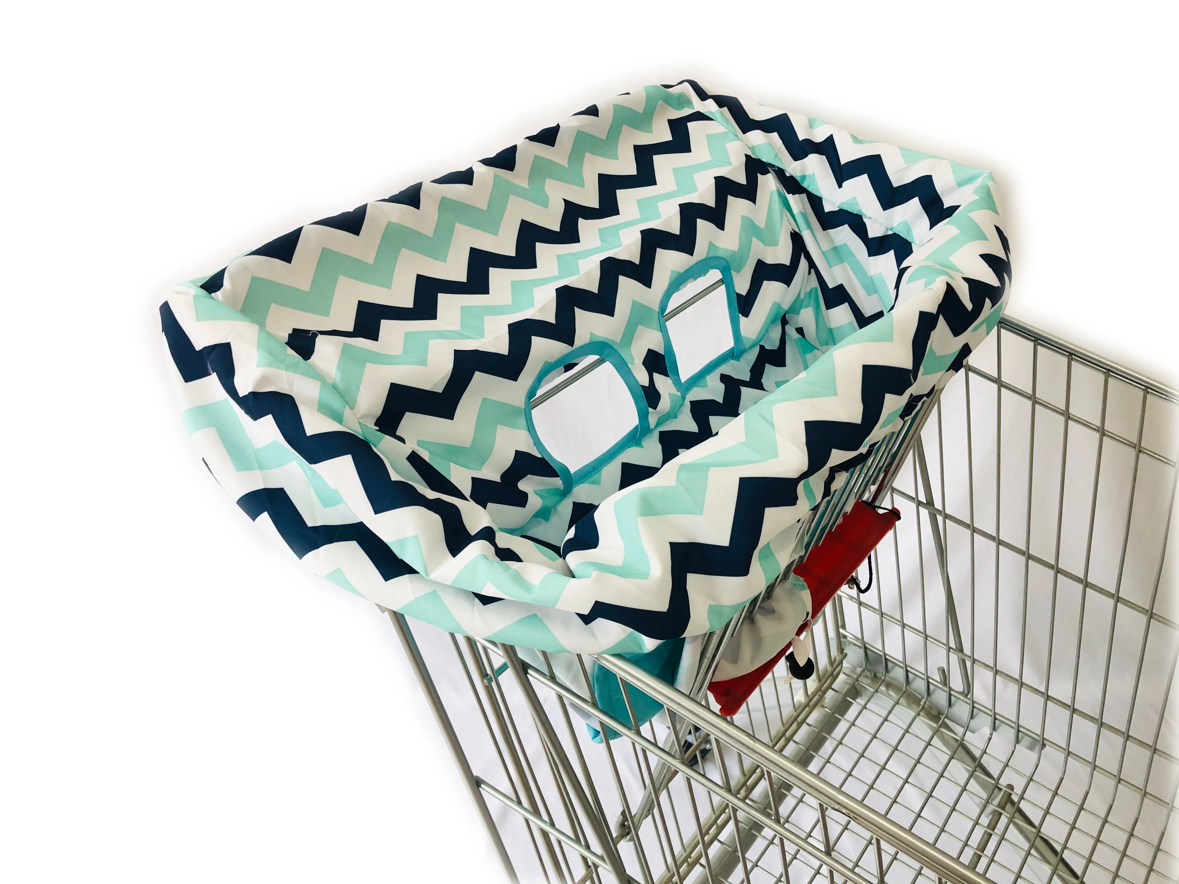 Calidad acolchado azul olas de 2-en-1 cubierta para carro de compras de cubierta de la silla de bebé y bebé