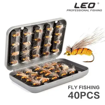 

HiMISS 40pcs Mosquito Shape Fly Fishing Lure Baits Set Artificial Insect Fish Lure Fishing Hooks Fishhook Tackle Plastic Box