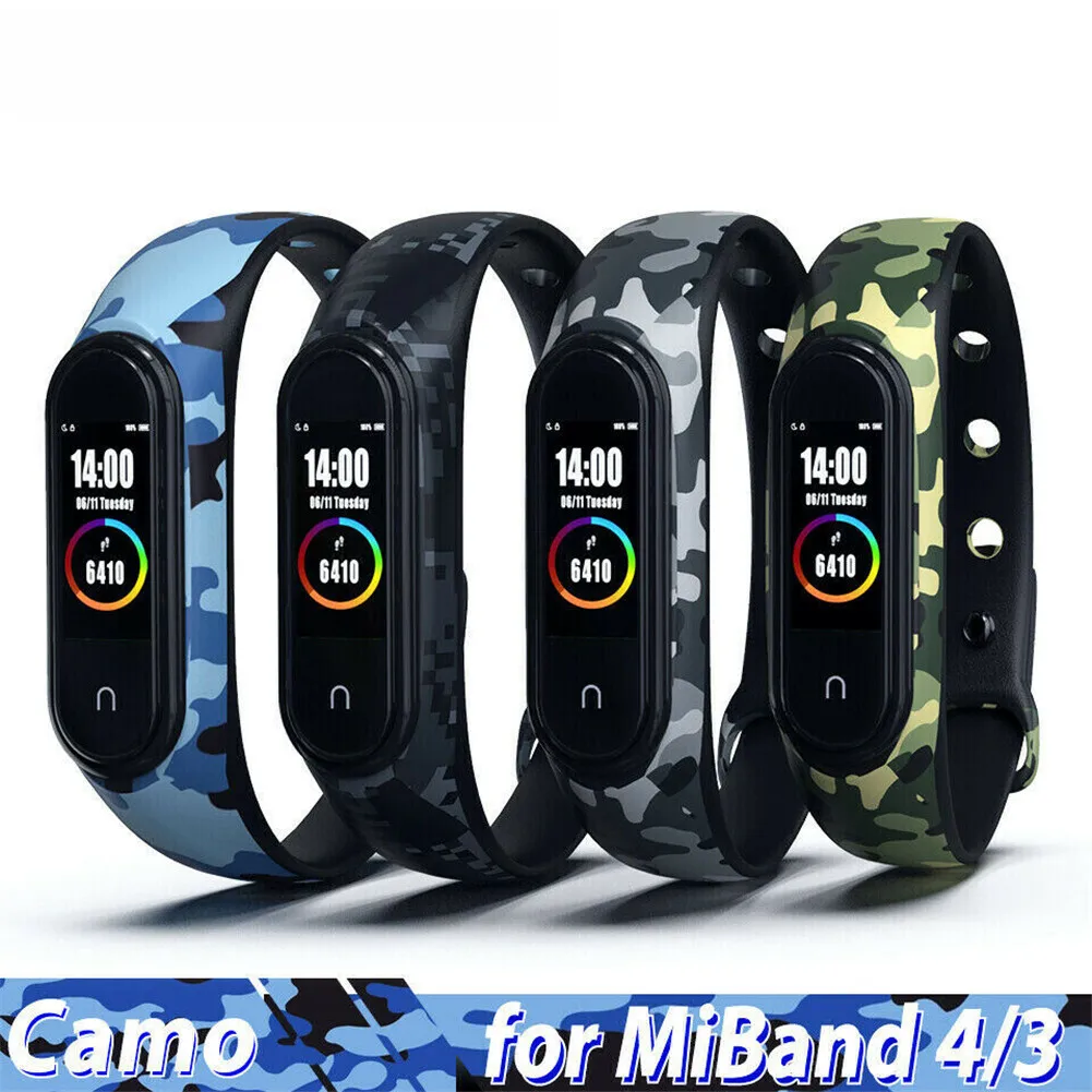 Applicable to Millet Bracelet 4 Wristband 3/4 Universal Strap TPU Sports Waterproof Camouflage 4 Color Belt