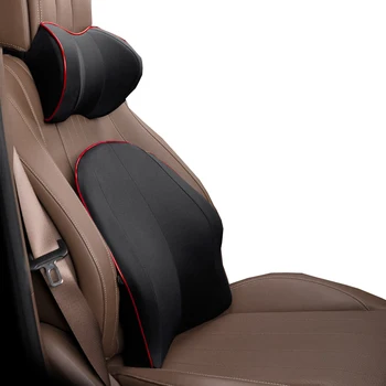 

Car Lumbar Cushion Back Pillow and Neck Pillow Auto Headrest Head Support Memory Cotton Car Seat Cushion