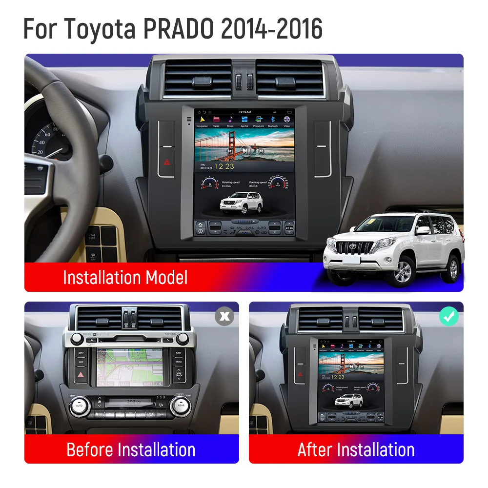 Для Toyota Land Cruiser Prado 150 2014 2015 2016 автомобильное радио мультимедийный видеоплеер