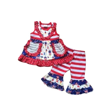 

Comfortable floral baby girl outfit party boutique kids wholesale clothing set