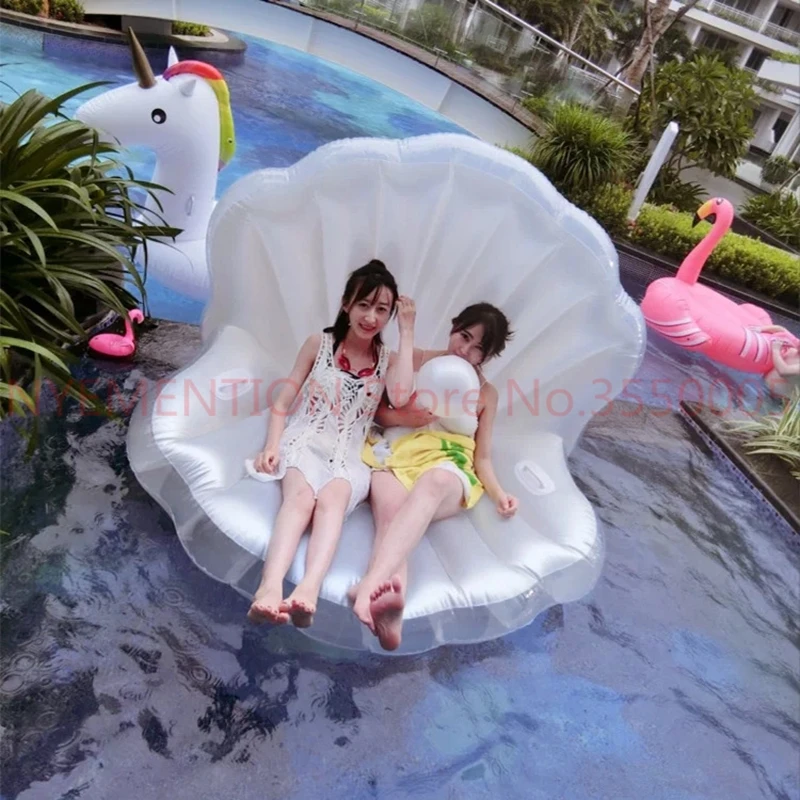 

Adults Giant Pool Float Pearl Scallops Inflatable Shell Floating Mattress Lounger Pearl Ball Floating Beach Chair 10pcs