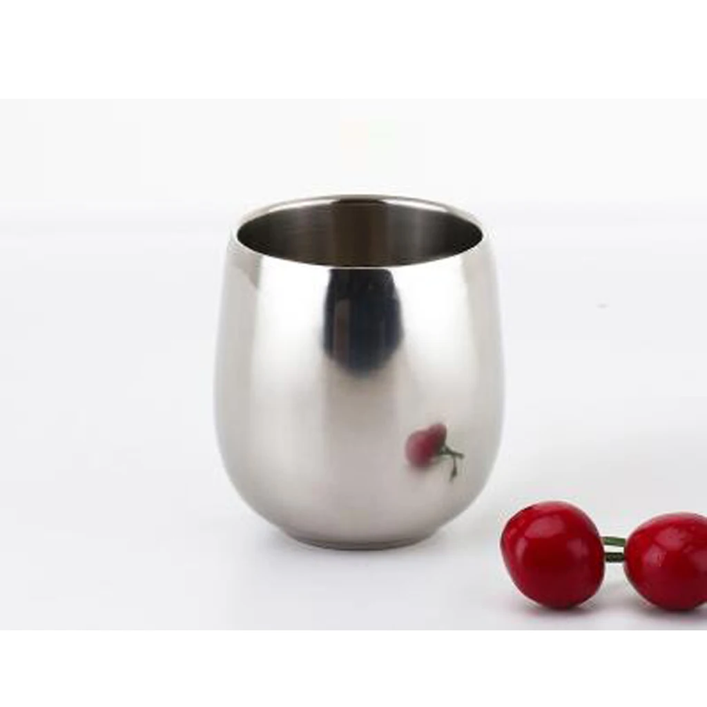200ml Stainless Cup Beer Coffee Mug Vodka Cup Double Wall Curved Tea Mug Kids Children Cups x6