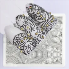 4 estilos Sexy Flor de encaje negra Gel polaco UV LED para manicura uñas esmalte Gel laca Semi permanente Gel DIY decoraciones de Arte de uñas(China)