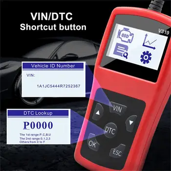 

New Arrivals V319 OBDII Car Diagnostic Tool Multiple Languages Supporting Fault Code Reader