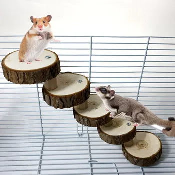 

Hamster Toy Parrot Springboard Climbing Ladder Hamster Wooden Pier Ladder Pet Toy Bird Standing Stairs Bird Chewing Hamster Toy