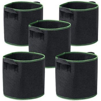 

5-Pack Grow Bags 1 Gallon Aeration Fabric Pots Container with Handles