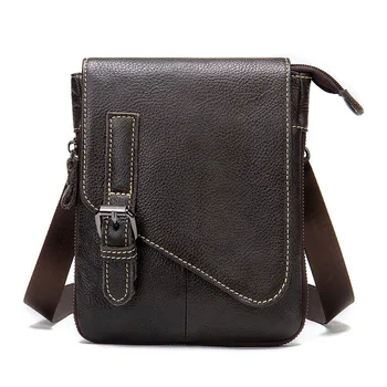 

Men's bag 2020 new leather high-capacity leisure sports one-shoulder cross-body bag fashion mobile phone Fanny pack