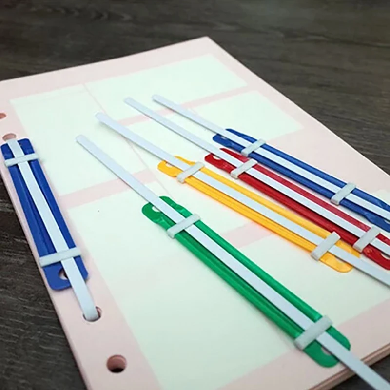 Sujetadores de papel de 50 uds, Clip de encuadernación de plástico de Color, carpeta de archivos de hojas sueltas, suministros de almacenamiento de papelería para oficina y cuaderno