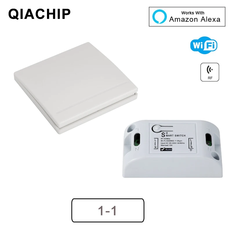 QIACHIP RF WIFI беспроводной 10A IOS Android 2200 Вт AC 90 250 В Умный домашний светильник модуль