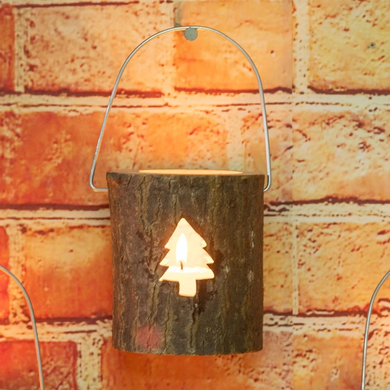 

Wooden Hollow Pillar Candlestick Christmas Tree Snowflake Star Heart Candle Holder Rustic Wedding Party Birthday Holiday Decor