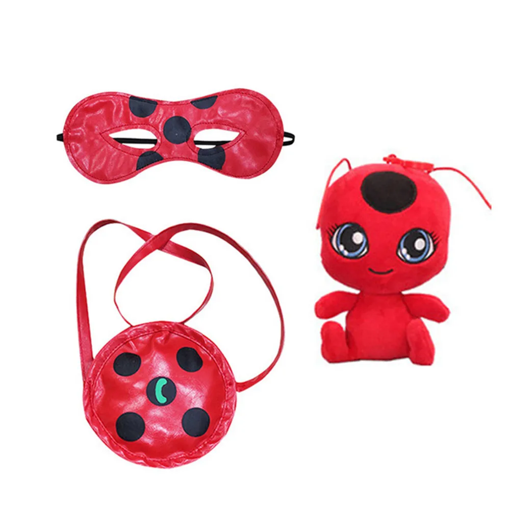 3PCS Карнавальное платье Marinette Божья коровка для костюмированной вечеринки для девочек летний костюм вечерние платья для леди жук детские кружевные платья в горошек для маленьких девочек - Цвет: 3PCS
