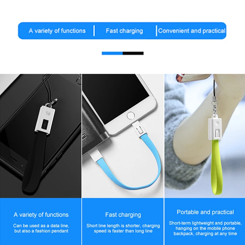 Мини USB кабель для ключей Huawei Samsung Xiaomi портативный с разъемом Micro Type C 2 А Аксессуары