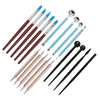 

DIY Ceramic Tool Set Soft Clay Mud Shaping Engraving Tool Ceramic Clay Indentation Pen Nail Rubber Shaping Pen Combination 18pcs
