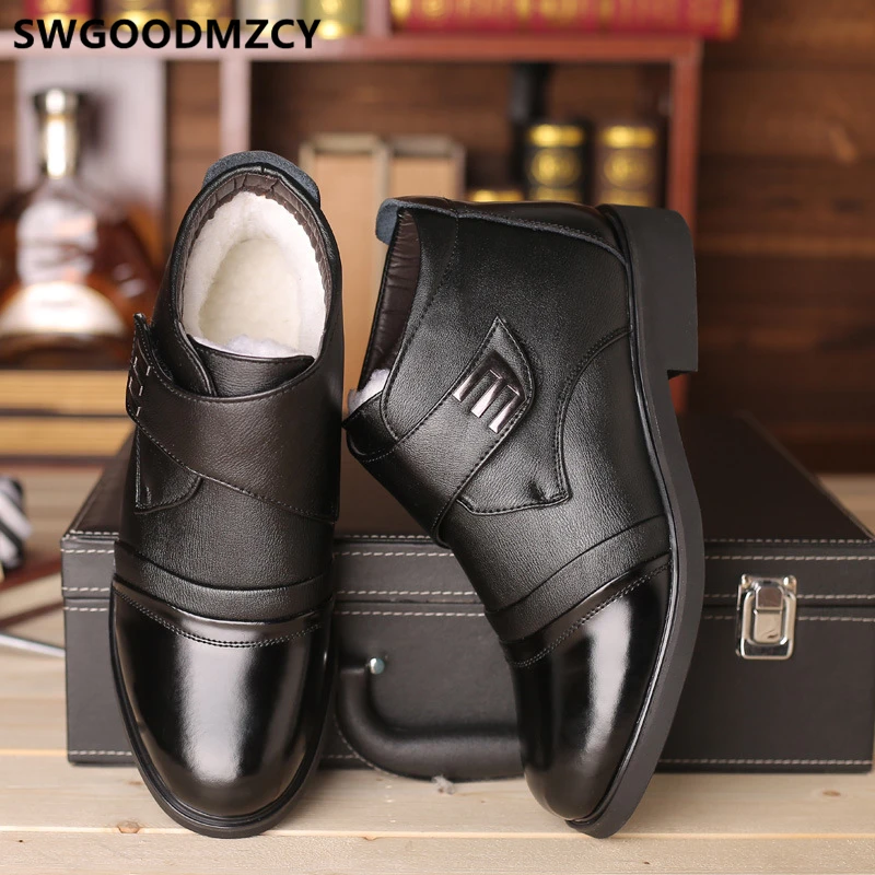 Genuine Leather Boots Men Snow Formal Shoes Winter Ankle Botas Hombre Invierno Erkek Bot Ayakkabi 2021 | Обувь