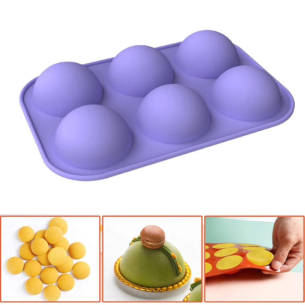 

Mold Silicone Handmade Soap Making Tools Half Ball Sphere Silicone Cake Mold Muffin Chocolate Cookie Baking Mould Decor#Y5