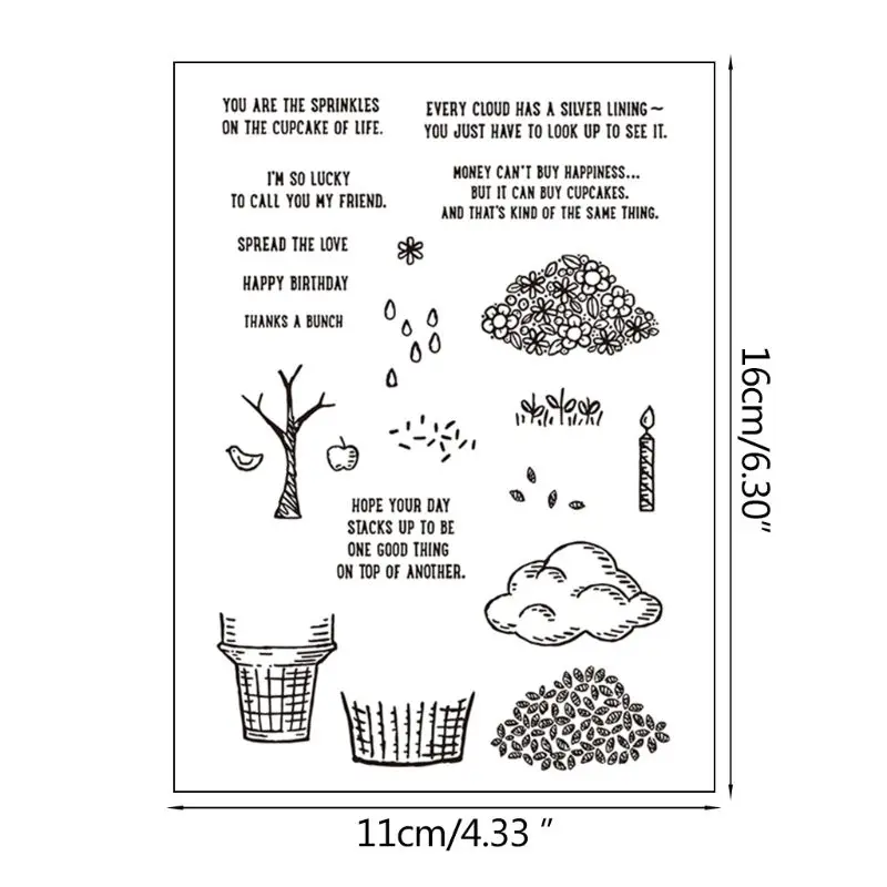 

Clear Stamp Happy Birthday DIY Silicone Cling Seal Scrapbook Embossing Album Decor