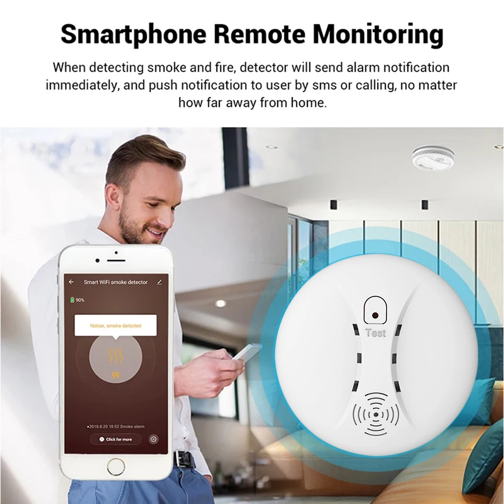 SMARTROL S11 S10 S10R Tuya Wifi/ Independent Smoke Alarm Fire Protection Independent Smoke Detector Sensor Fire Alarm Home
