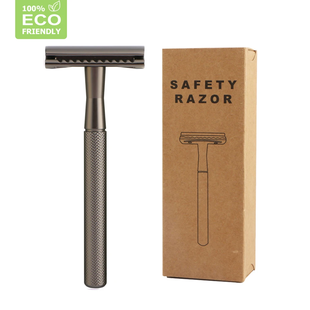 

Бритва HAWARD для мужчин и женщин, с двойным лезвием, Классическая Ручная бритва металлическая бритва, с 20 лезвиями для многоразового использования, без пластика