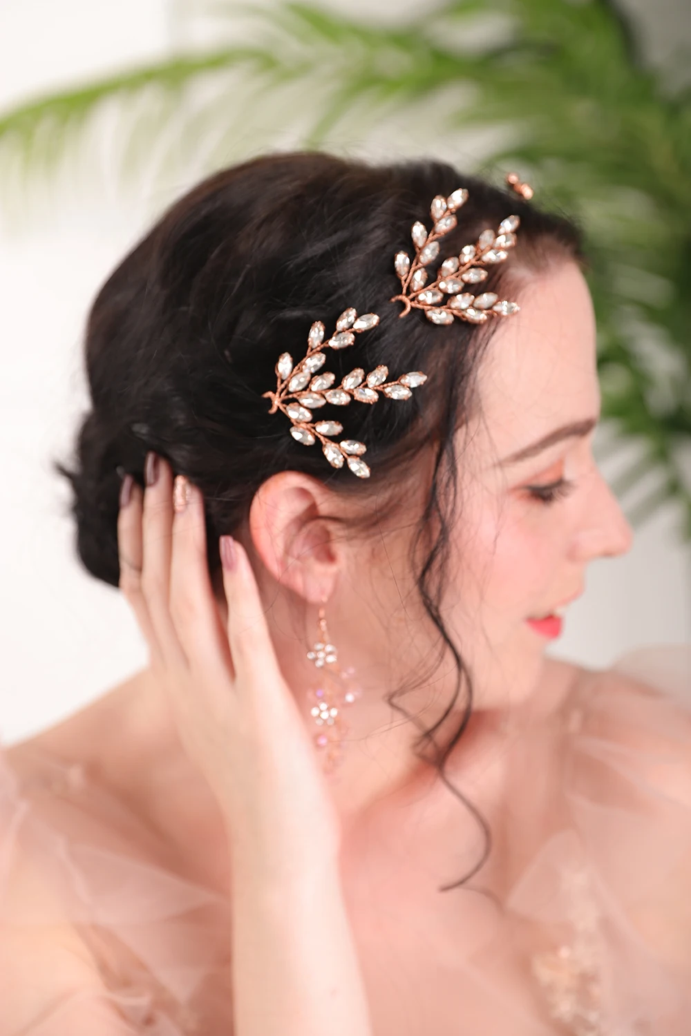 2020 Новое поступление женские заколки для волос с кристаллами цвета розового