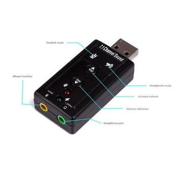 

7.1 Channel Dynamic Sound External USB Sound Card 3D Speaker Audio Microphone Input USB Sound Card Adapter Converter